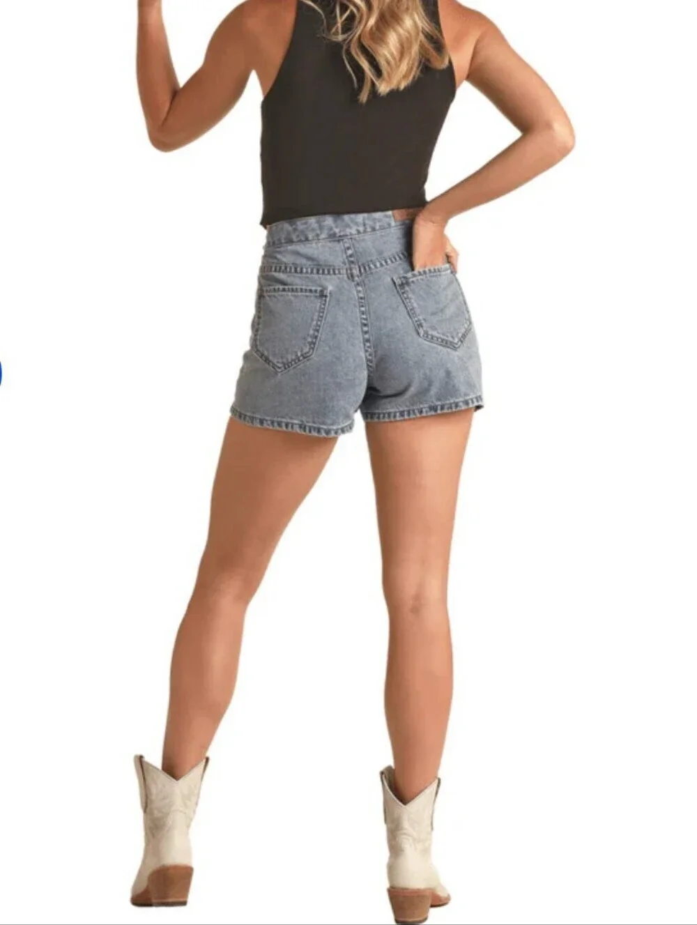 NWT Rock&Roll Denim Vintage-Inspired High Rise  Skort With Silver Buckle Sz 31